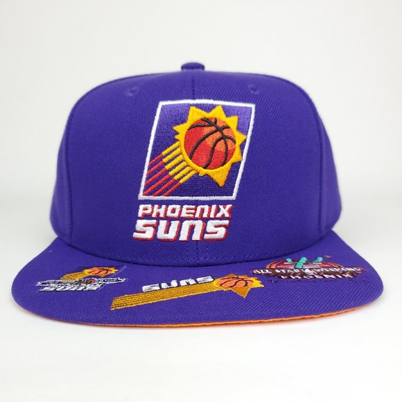 Phoenix Suns Mitchell & Ness NBA Snapback Hat 3D Logo Bill Logos Purple Cap - Picture 2 of 9